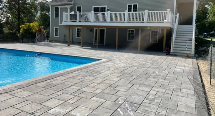 Front walkway paver installation